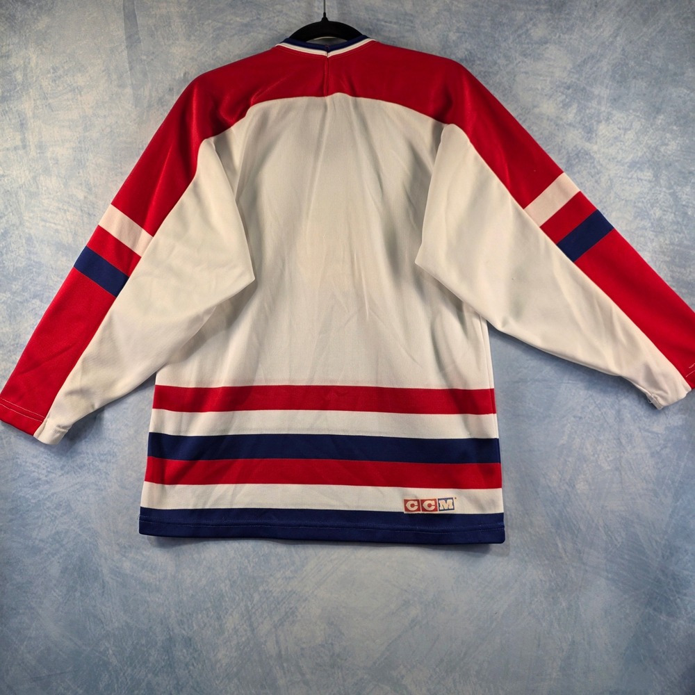 Vintage CCM Maska USA Hockey Jersey Mens Small‎ Red White Blue Embroidered Logo - Picture 7 of 11